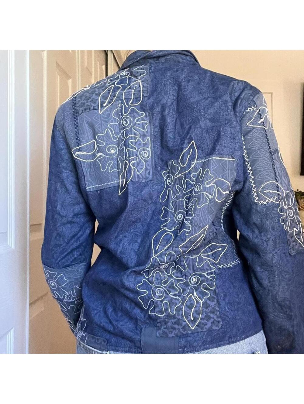 Denim Embroidered Jacket - Picture 5 of 7